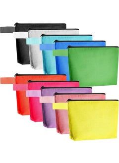 Saintrygo Saintrygo 10 Pieces Canvas Makeup Bags Bulk for Women Travel Cosmetic Organizer Plain Storage Pouch Multi-Purpose Blank Travel Toiletry DIY Craft Bags with Zipper(Pastel,9.8 x 5 x 2 Inch) 