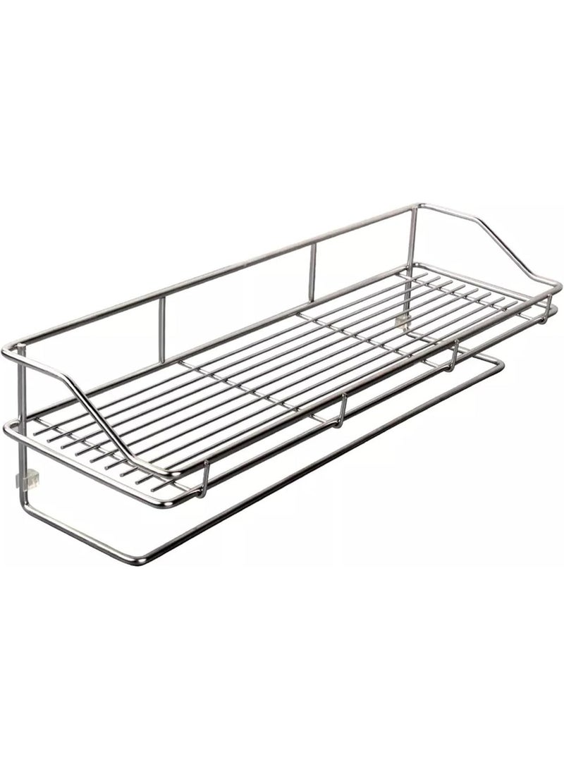 Dunekart Stainless Steel Multi-Purpose Kitchen &  Bathroom Shelf – Self-Adhesive Wall Rack, Chrome Finish, No-Drill Organizer for Bathroom, Kitchen & Laundry - Image 2
