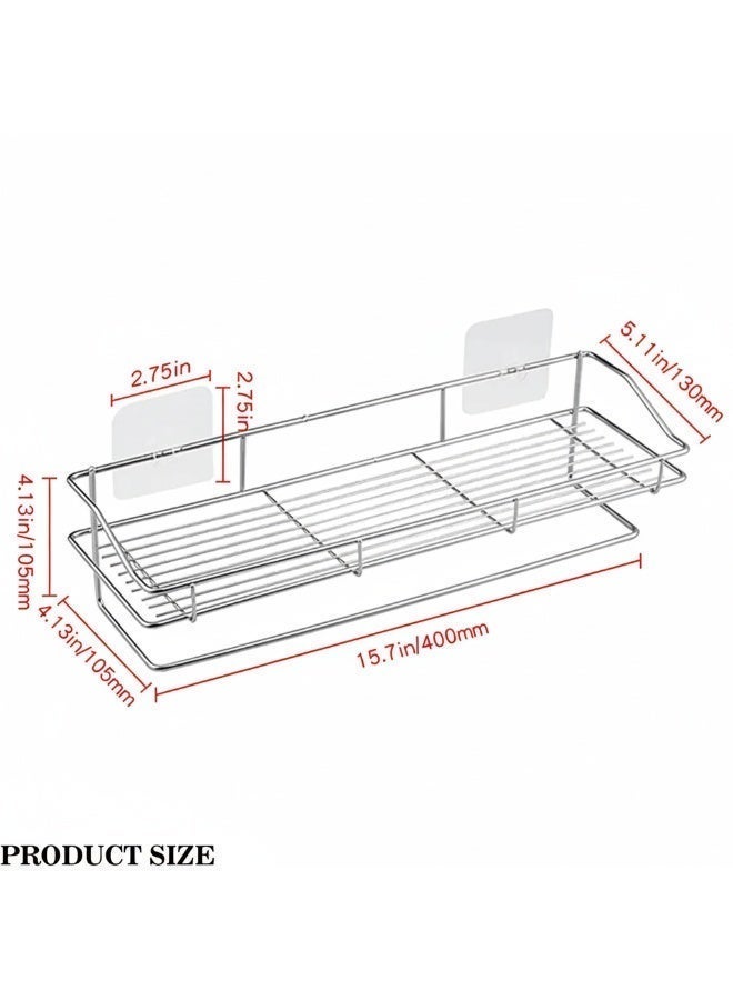 Dunekart Stainless Steel Multi-Purpose Kitchen &  Bathroom Shelf – Self-Adhesive Wall Rack, Chrome Finish, No-Drill Organizer for Bathroom, Kitchen & Laundry - Image 4