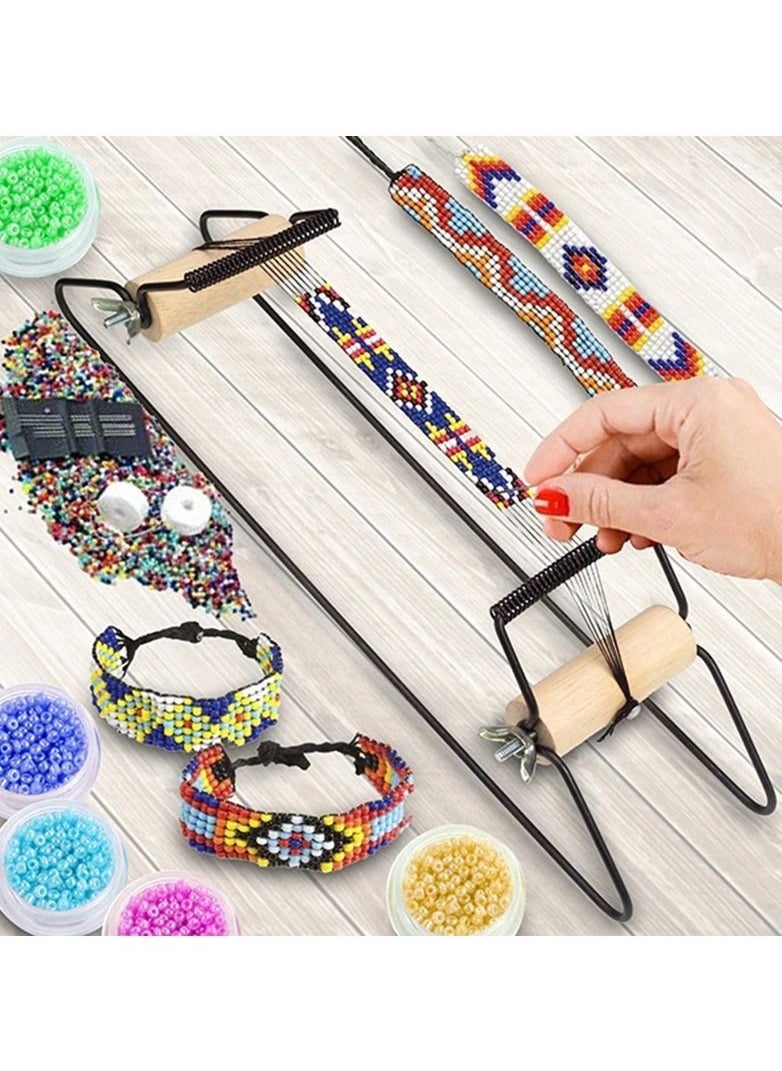 Mountain Gems - Frame Bead Loom Kit for Beaded Bracelets Earrings Belts Making Includes Seed Beads - Image 1