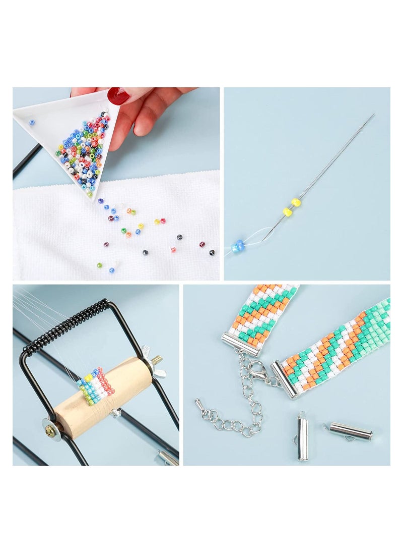 Mountain Gems - Frame Bead Loom Kit for Beaded Bracelets Earrings Belts Making Includes Seed Beads - Image 1