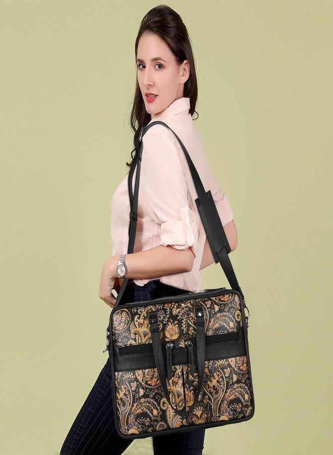 SAULT Vegan Leather Stylish Premium 14 inch Laptop Bag - Stylish Office, Travel & Business Crossbody for Women - Image 2