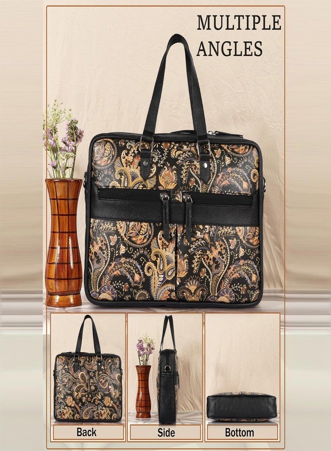 SAULT Vegan Leather Stylish Premium 14 inch Laptop Bag - Stylish Office, Travel & Business Crossbody for Women - Image 3
