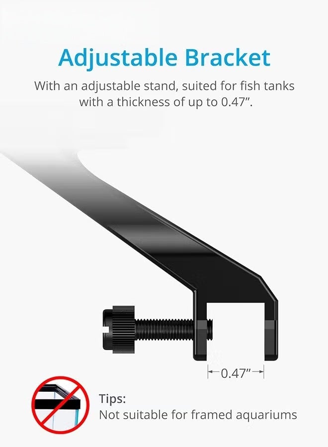 LED ضوء حوض السمك,ضوء خزان الأسماك الطيف الكامل,مؤقت قابل للتعديل,ضوء خزان الأسماك في المياه العذبة,14 أوضاع الإضاءة مع كثافة قابلة للتعديل,6 واط,, - Image 5