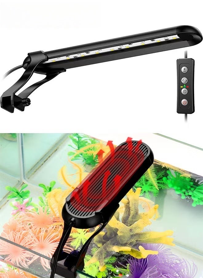 LED ضوء حوض السمك,ضوء خزان الأسماك الطيف الكامل,مؤقت قابل للتعديل,ضوء خزان الأسماك في المياه العذبة,14 أوضاع الإضاءة مع كثافة قابلة للتعديل,6 واط,, - Image 1