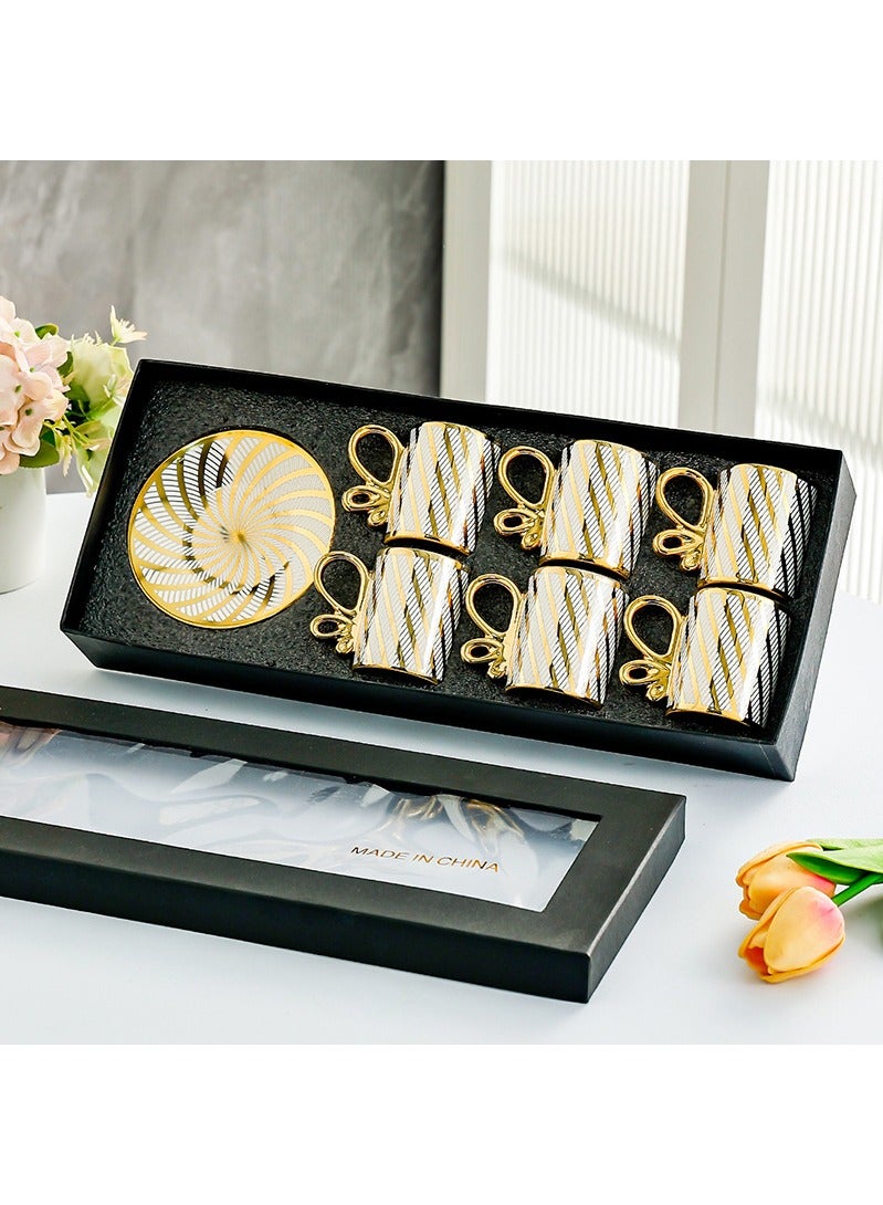 BYART 12-Piece Porcelain Turkish Coffee Cup Ceramic Cup Handmade Teacup Set Box 100 Ml - Image 3