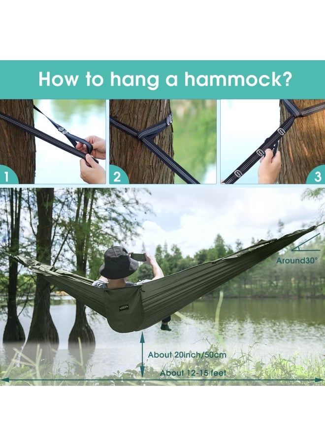 Large Camping Hammock With Mosquito Net 2 Person Pop Up Parachute Lightweight Hanging Hammocks Tree Straps Swing Hammock Bed For Outdoor Backpacking Backyard Hiking New Army Green - pzsku/ZDBB7CC35194EE6CF466CZ/45/_/1720440025/fc6f5a99-4001-44ce-90d6-a03e21679890