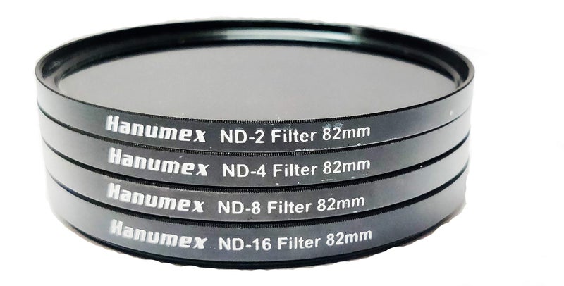 Hanumex® 82 MM ND Filter Kit for Canon EF 24-105mm f/4 L is USM & Nikon 28-300mm f/3.5-5.6G ED VR II AF-S Lenses: (+2, 4, 8, 16) Neutral Density Filters Included - Image 1