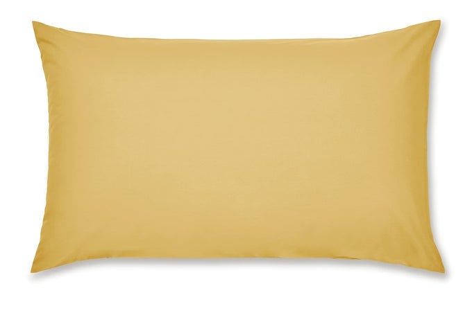 PILLOWCASES EASY IRON PERCALE STANDARD 50X75CM PACK OF 2 PILLOW CASES WITH ENVELOPE CLOSURE OCHRE