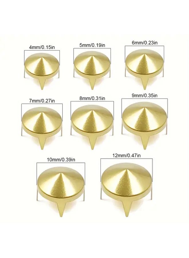 مسامير نحاسية للجلد 100 قطعة 8 ملم فضي لمشاريع الجلد DIY - Image 2