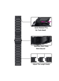 O Ozone Metal Band For Samsung Galaxy Watch 7 6 5 4 FE 40mm 44mm 45mm/Galaxy Watch 6 4 Classic 43mm 47mm 42mm 46mm Stainless Steel Replacement Strap - Silver  - Image 5