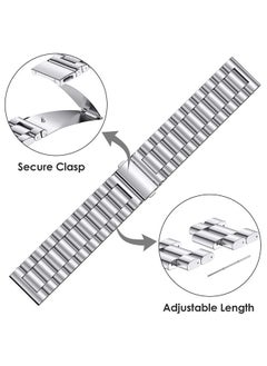 O Ozone Metal Band For Samsung Galaxy Watch 7 6 5 4 FE 40mm 44mm 45mm/Galaxy Watch 6 4 Classic 43mm 47mm 42mm 46mm Stainless Steel Replacement Strap - Silver  - Image 3