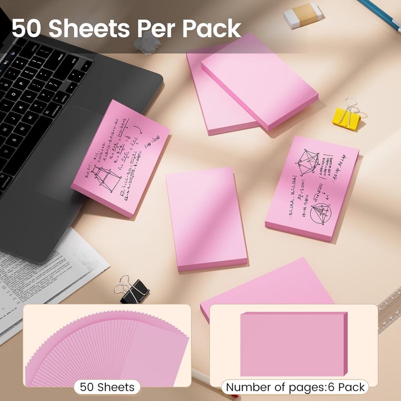 Ciphyfee Index Cards 3x5 Inch, 300sheets, Flash Cards, Blank Pink Note Cards Paper For Studying, Schools Supplies, College, Office And Home Organization, Note Taking Supplies - Image 3