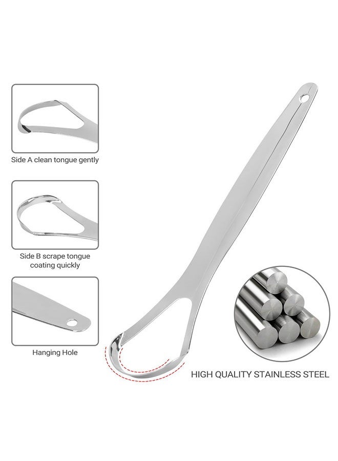 Tongue Scraper,For Adults, Fresh Breath Tongue Cleaner Oral, Made of High Quality Stainless Steel, Help Eliminate and Prevent Bad Breath, Improve Your Confidence By Having Fresher Breath 3 Pcs - Image 3