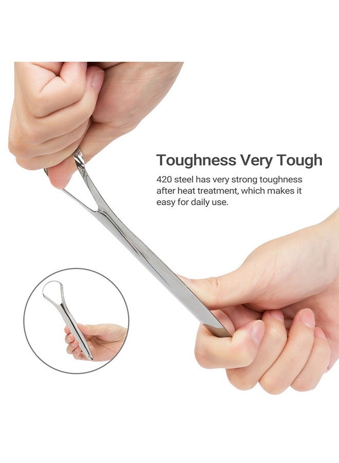 Tongue Scraper,For Adults, Fresh Breath Tongue Cleaner Oral, Made of High Quality Stainless Steel, Help Eliminate and Prevent Bad Breath, Improve Your Confidence By Having Fresher Breath 3 Pcs - Image 2