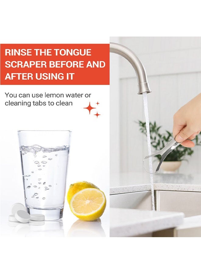 Tongue Scraper,For Adults, Fresh Breath Tongue Cleaner Oral, Made of High Quality Stainless Steel, Help Eliminate and Prevent Bad Breath, Improve Your Confidence By Having Fresher Breath 3 Pcs - Image 5