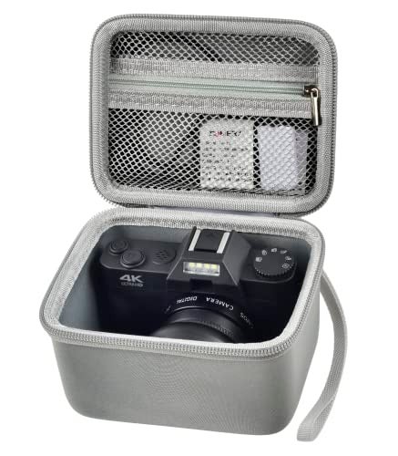 Comecase Vlogging Camera Case Compatible with for Duluvulu/for VJIANGER/for JGIPL/for TEBNGIHNM 4K Digital Cameras for Youtube. Vlog Camera Carrying Storage for Lens, Cable and Other Accessories - Grey - Image 1