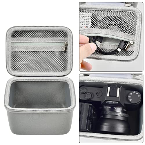 Comecase Vlogging Camera Case Compatible with for Duluvulu/for VJIANGER/for JGIPL/for TEBNGIHNM 4K Digital Cameras for Youtube. Vlog Camera Carrying Storage for Lens, Cable and Other Accessories - Grey - Image 4