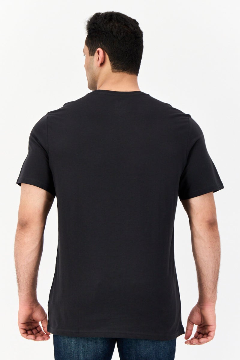 MESSI Men Round Neck Short Sleeves Graphic Print T-shirt, Black - Image 3