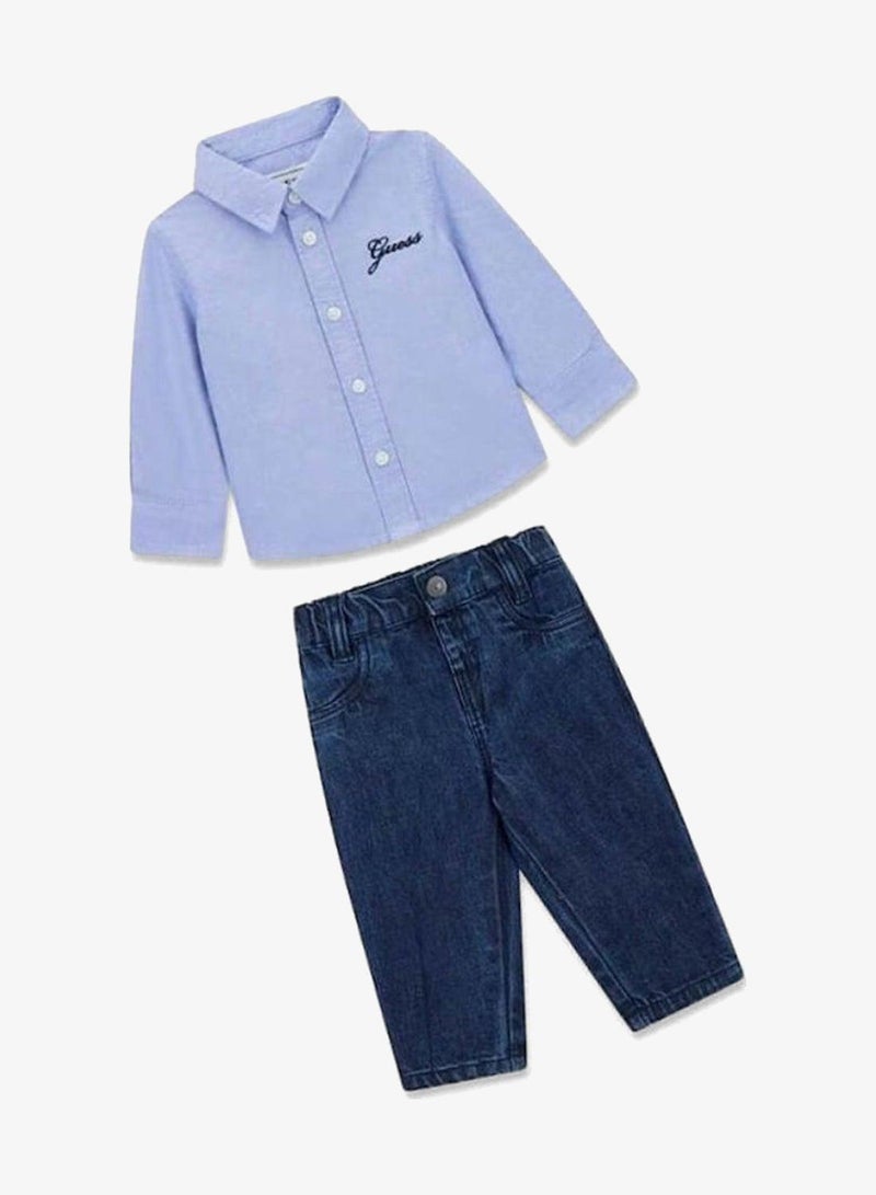 GUESS Infant Long Sleeve And Denim Pants Set - Image 4