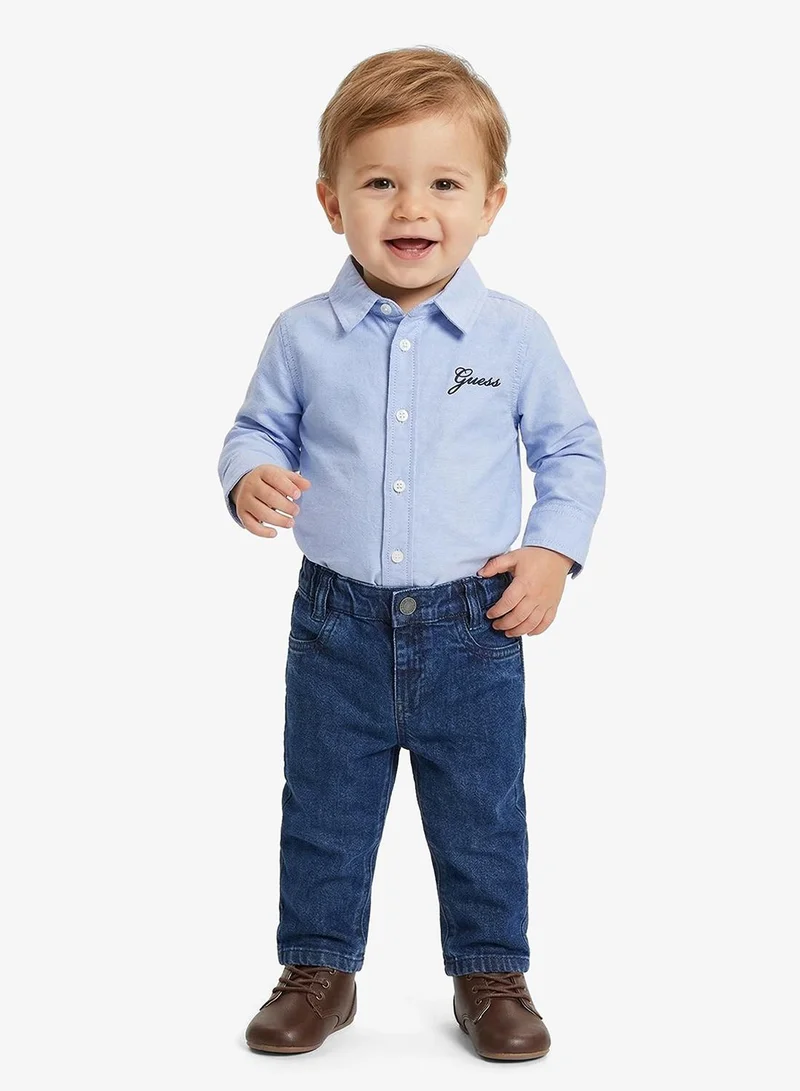 GUESS Infant Long Sleeve And Denim Pants Set
