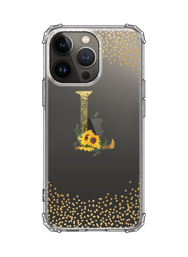 Stylizedd Monogram Design Classic Clear Cover for Apple iPhone 13 Pro Case Soft TPU Gel Thin Transparent Flexible Cover - L - Image 1