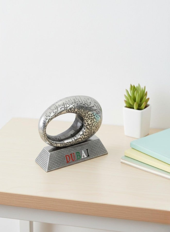 ascension World Famous Building The Museum of The Future Antique Showpiece for Home, Office, Study Table, Desk, Decoration Accessories Dubai Museum of The Future Souvenir Model Gift Item (Silver) - Image 1