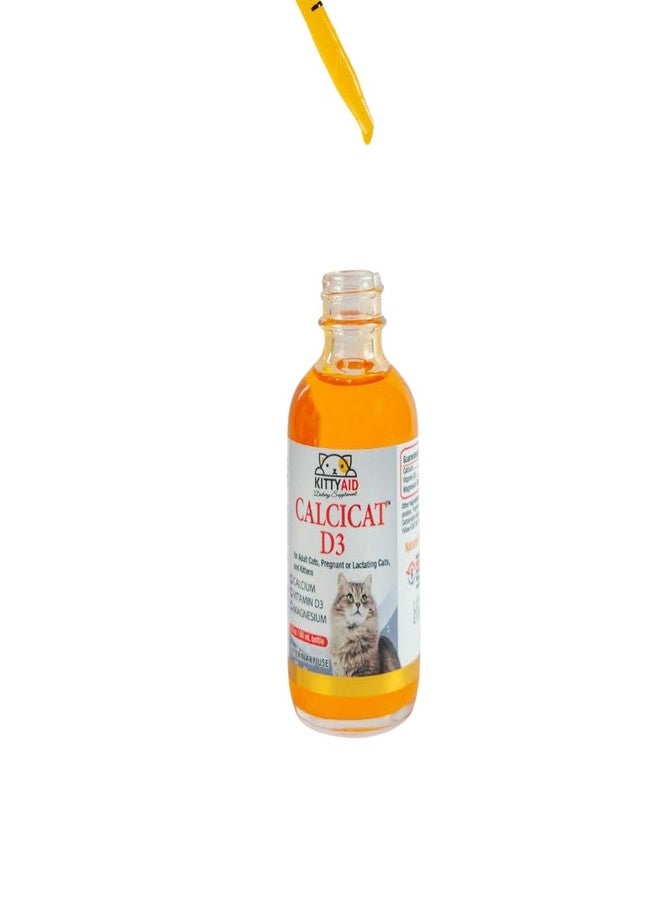 مكمل غذائي Calcicat D3 من شركة Interfarma Corp | عظام صحية للقطط، ومكمل لدعم المفاصل للقطط | مع الكالسيوم وفيتامين D3 وكبريتات المغنيسيوم | بنكهة البرتقال، قطرات للأطفال. - Image 4