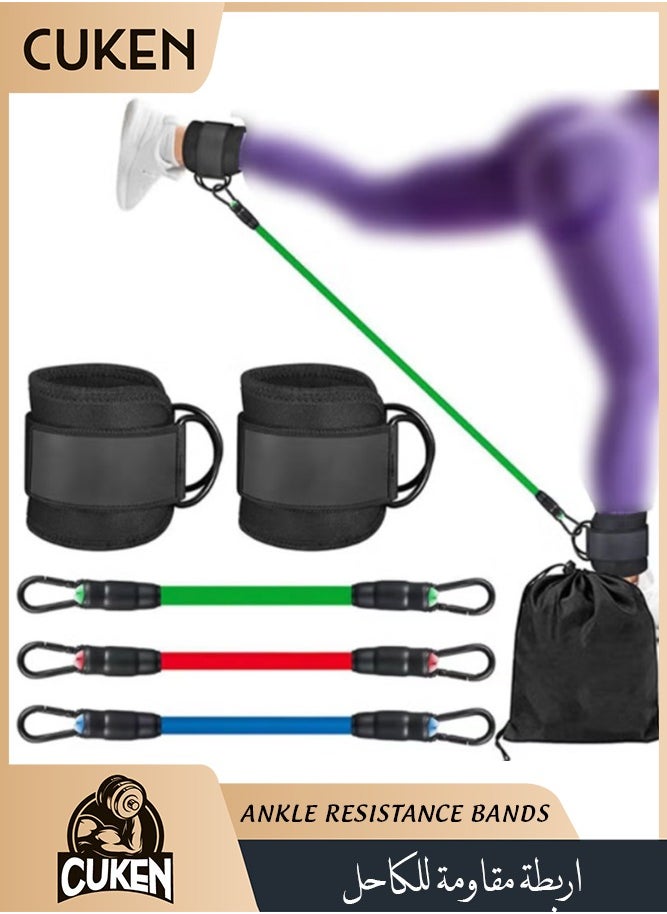 Cuken 6 Pcs Ankle Resistance Bands with Cuffs, Perfect for Home Workouts and Fitness Training  - Image 1