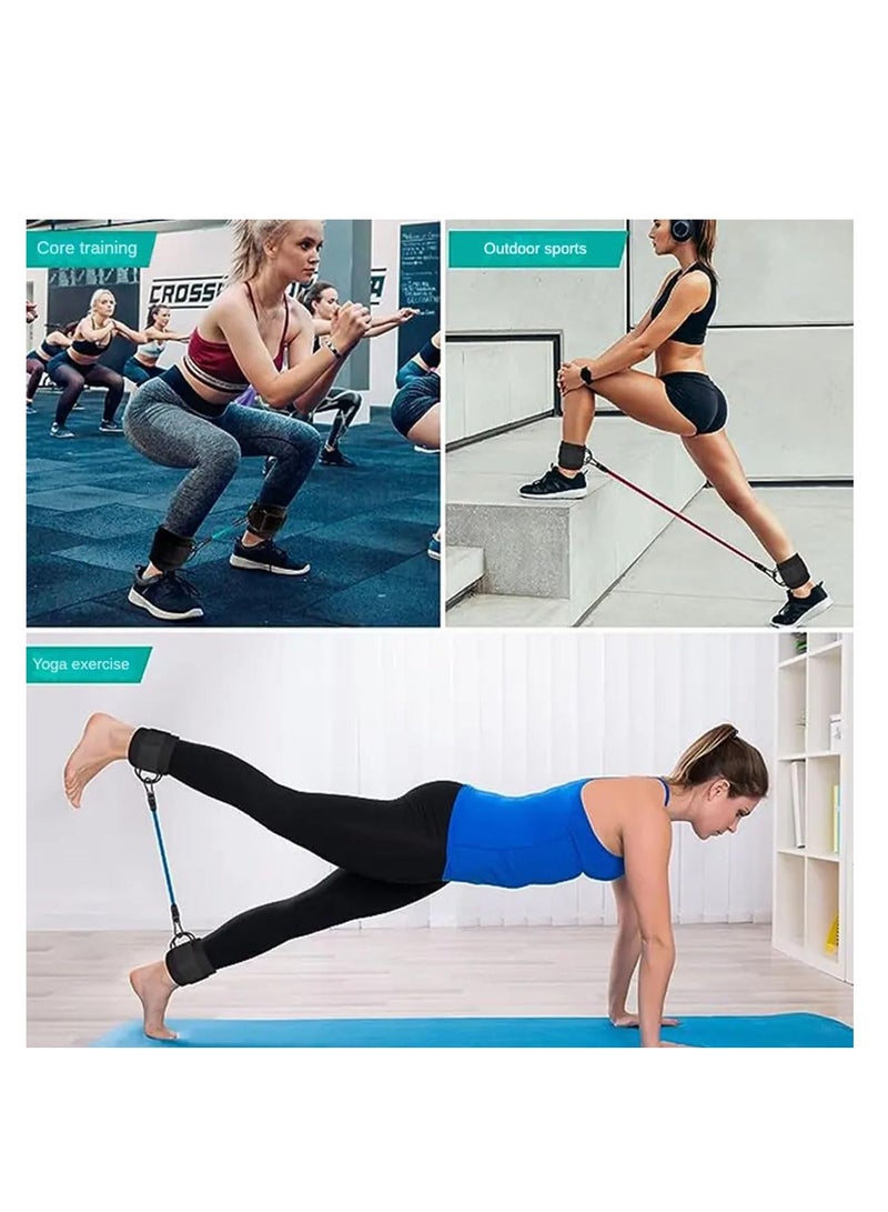 Cuken 6 Pcs Ankle Resistance Bands with Cuffs, Perfect for Home Workouts and Fitness Training, Resistance Bands for Leg Training Exercise Equipment, Kickbacks Hip Gluteus Training Exercises - Image 5