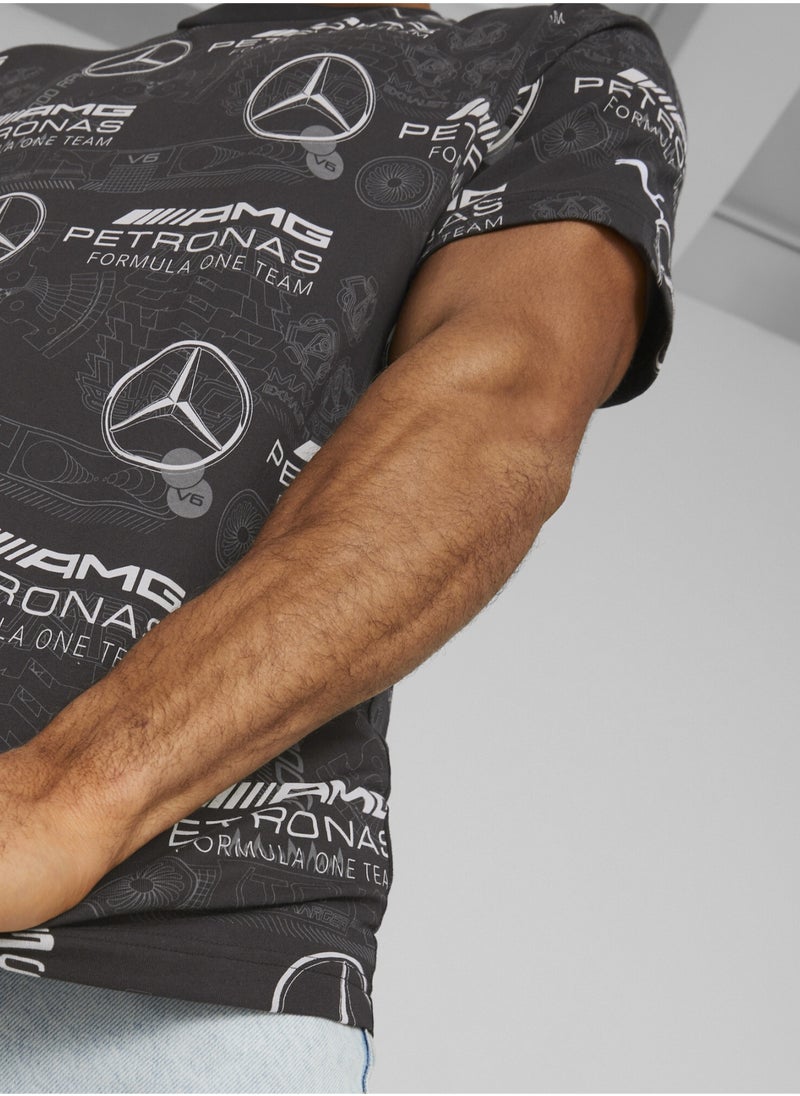 PUMA - Mercedes-AMG Petronas Motorsport Printed Mens Black T-shirt - Image 1