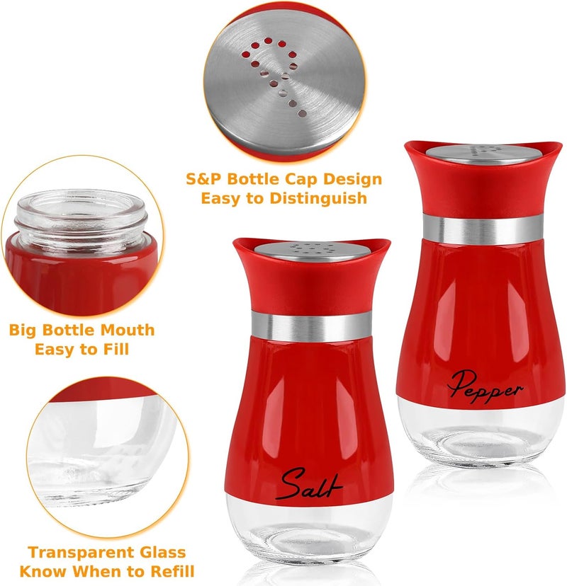 accmor Salt and Pepper Shakers Set, 4 oz Stainless Steel Salt Pepper Shaker Containers with Glass Bottom for Kitchen Cooking, BBQ, Bar, Table, RV, Camp - Image 3