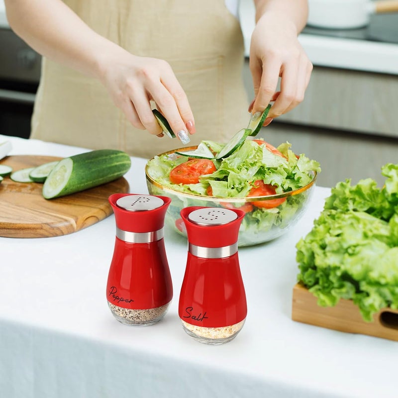 accmor Salt and Pepper Shakers Set, 4 oz Stainless Steel Salt Pepper Shaker Containers with Glass Bottom for Kitchen Cooking, BBQ, Bar, Table, RV, Camp - Image 5