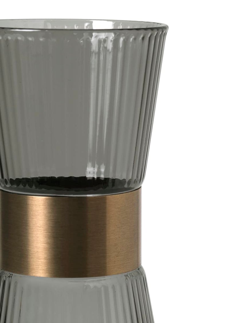 Rosendahl Grand Cru Nouveau 33.8 oz. Water Carafe - Elegant Smoke-Colored Mouth Blown Glass with Patinated Steel Accents, Dishwasher Safe - Stylish & Functional Design for Modern Living - Image 4
