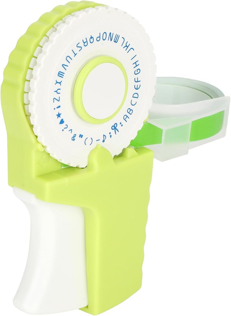 Embosser Manual Typewriter, Handheld DIY Embossing Label Maker, Green, 9mm Tape Width - No Ink, Portable Design, Ideal for Scrapbooks and Photo Albums - Image 5