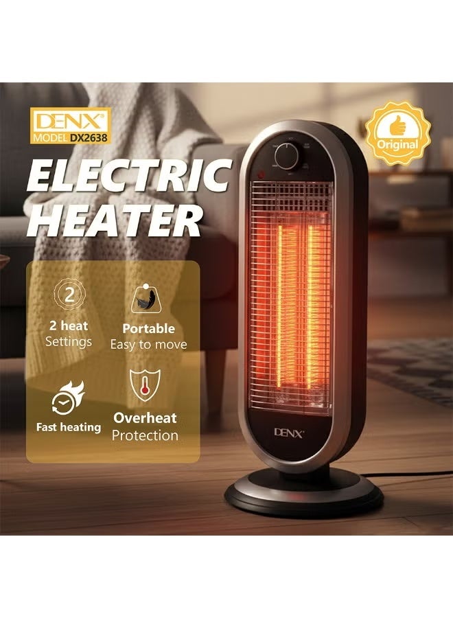 Denx Portable Electric Heater 900W – 2-Level Heat Control, Fast Heating & Overheat Protection for Home & Office - Image 5