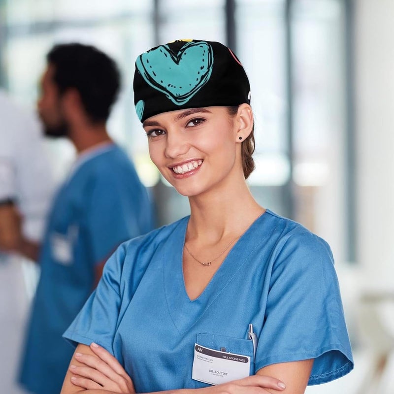 Adjustable Working Cap, 4 Packs Colorful Hearts (4) Working Hat Sweatband for Women & Men, One Size - Image 5