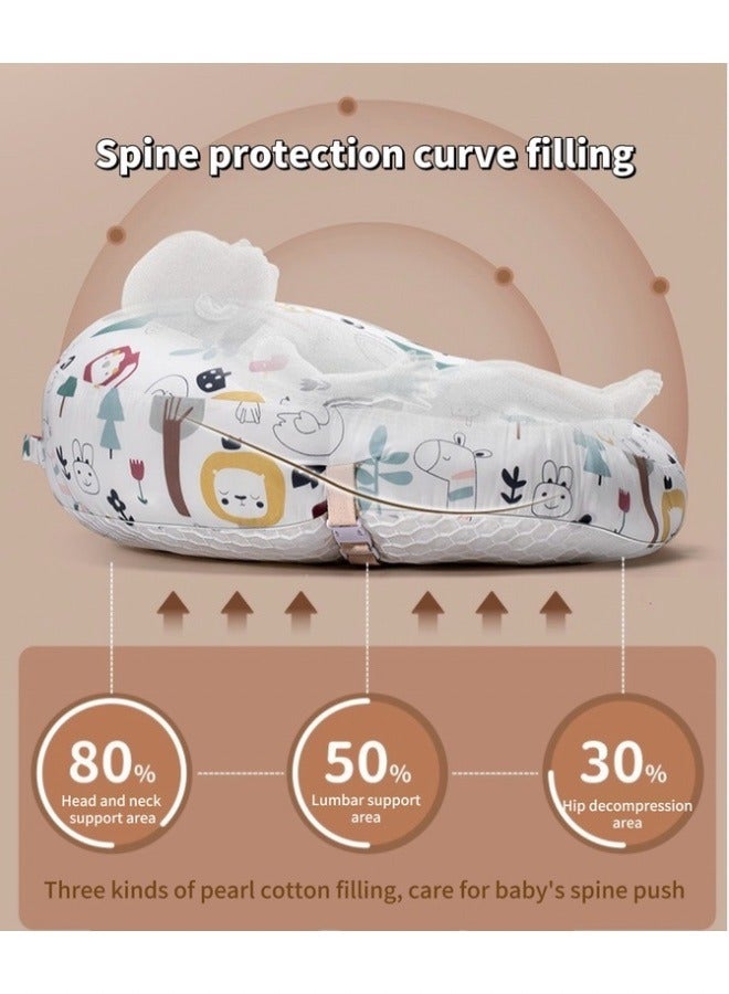 حليمي وسادة Baby Look Up and Lying، وسادة الرضاعة للرضاعة الطبيعية، وسائد الرضاعة الطبيعية الأصلية متعددة الوظائف ذات الحجم الكبير تمنح الأم والطفل المزيد من الدعم مع غطاء قطني قابل للإزالة - Image 5