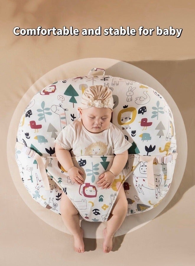 حليمي وسادة Baby Look Up and Lying، وسادة الرضاعة للرضاعة الطبيعية، وسائد الرضاعة الطبيعية الأصلية متعددة الوظائف ذات الحجم الكبير تمنح الأم والطفل المزيد من الدعم مع غطاء قطني قابل للإزالة - Image 2