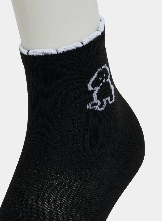 ستايلي Pack of 3 - Dog Embroidered Ankle Length Socks