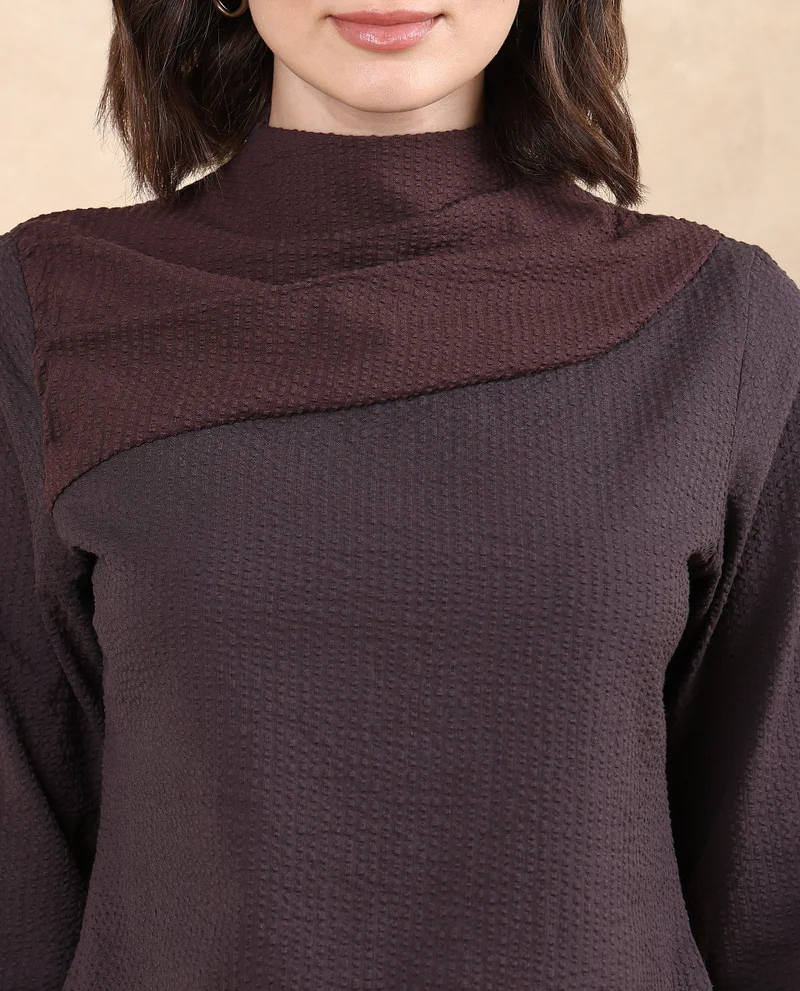 ريريزم Women's Two Tone Cut And Sew Top