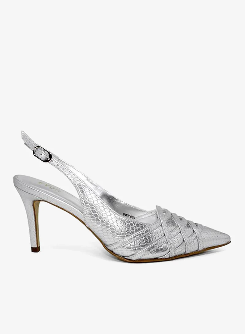 FYOR Metallic Sling Back Heeled Sandal BWR 066