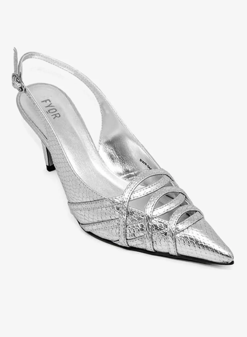 FYOR Metallic Sling Back Heeled Sandal BWR 066