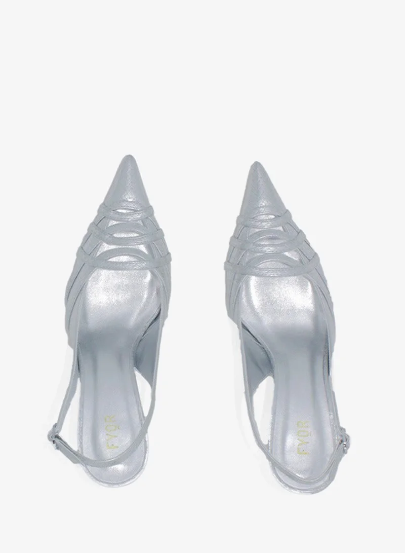 Fyor  Metallic Sling Back Heeled Sandal BWR 066 for Women | Best Price UAE