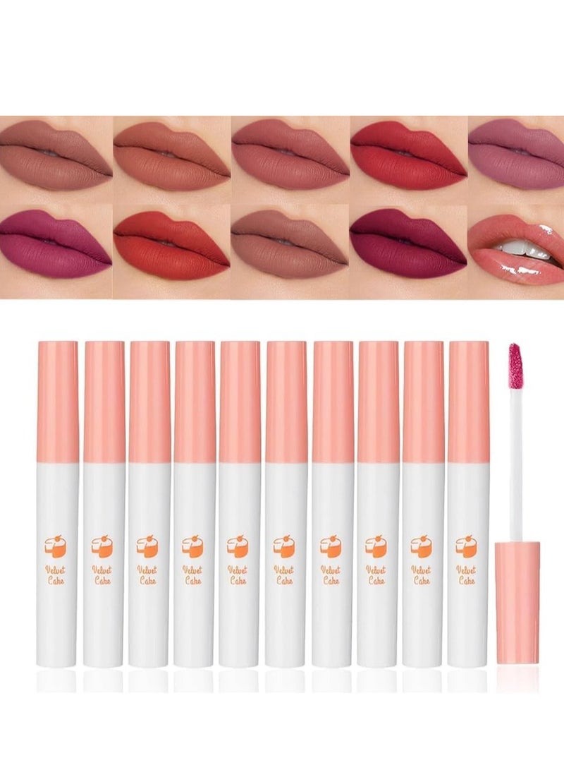 SYOSI Matte Lipstick Set 10 Colors Natural Nude 24 Hour Long Lasting Tint Stain Creative Hydrating for Women Girls - Image 1