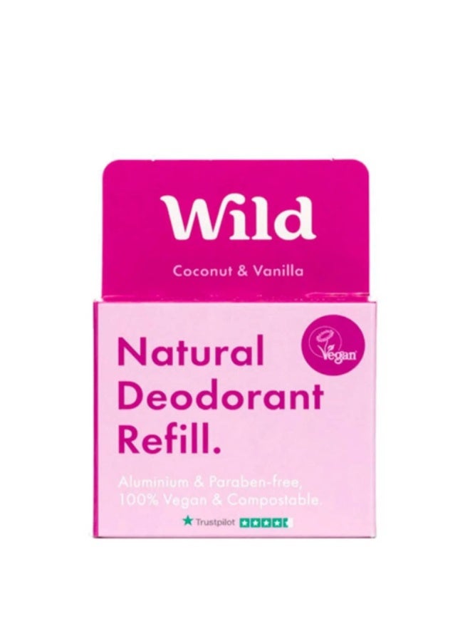 وايلد مزيل عرق طبيعي بري، جوز الهند والفانيليا، عبوة إعادة تعبئة، 40 جم - Image 1