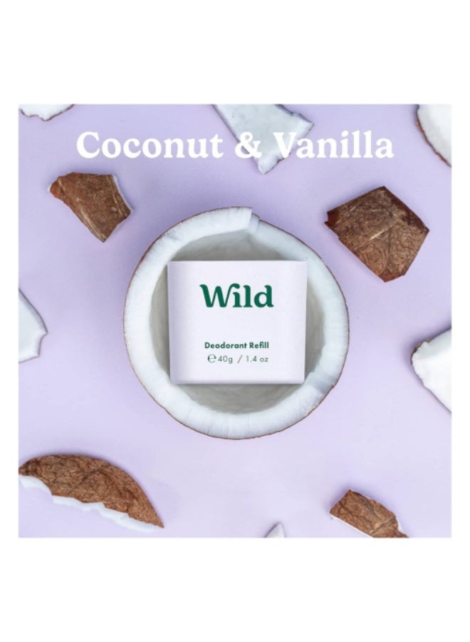 وايلد مزيل عرق طبيعي بري، جوز الهند والفانيليا، عبوة إعادة تعبئة، 40 جم - Image 3