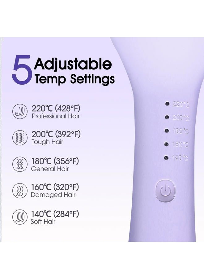 Tieumioe Beach Wave Curling Iron Deep Waver Hair Tool, Mermaid Hair Waver for Women Crimper, Anti-Scald, Dual Voltage, 1.4 Inch Ceramic Double Barrel Wavy Curling Iron, Purple - Image 5