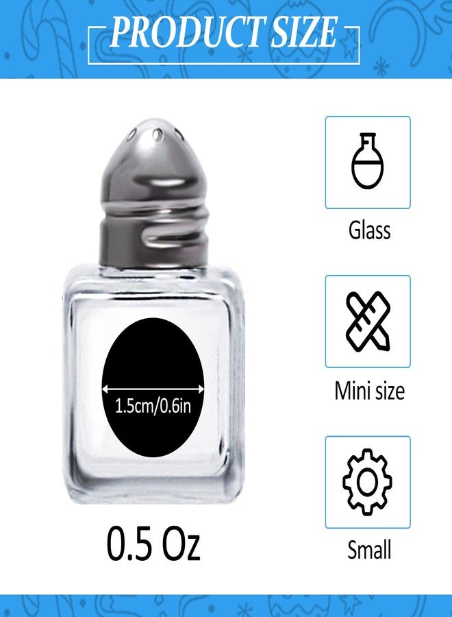 وولاين مجموعة والين من 30 قطعة من رشاشات الملح والفلفل الزجاجية الصغيرة مع ملصقات، زجاجة شفافة، برطمان توابل، مكعب زجاجي، رشاش توابل للجسم، أدوات مطبخ للمنزل، المطاعم، الحفلات، أدوات مائدة، 0.5 أونصة - Image 2