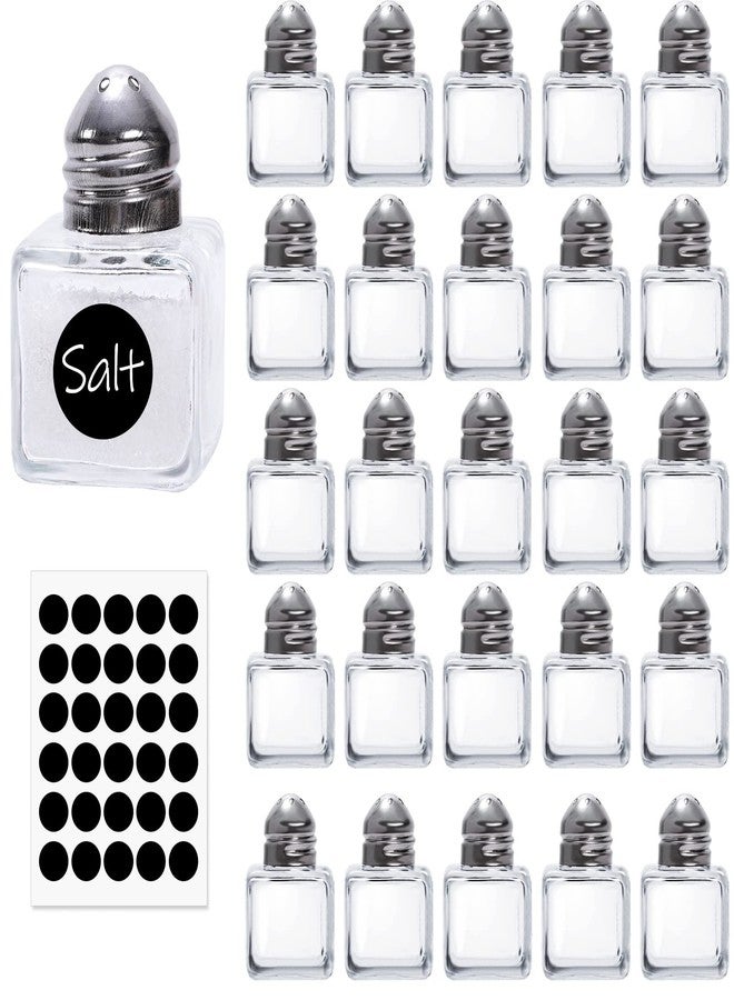وولاين مجموعة والين من 30 قطعة من رشاشات الملح والفلفل الزجاجية الصغيرة مع ملصقات، زجاجة شفافة، برطمان توابل، مكعب زجاجي، رشاش توابل للجسم، أدوات مطبخ للمنزل، المطاعم، الحفلات، أدوات مائدة، 0.5 أونصة - Image 1